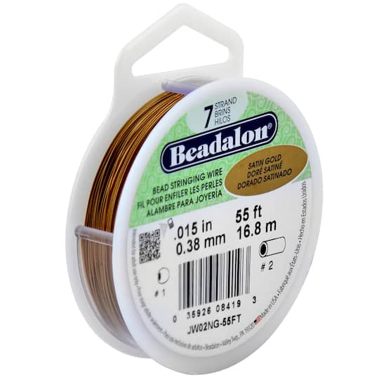 Beadalon® 0.38mm Satin Gold 7 Strand Bead Stringing Wire